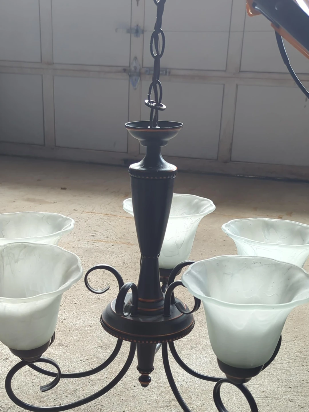 5-Light Chandelier with Frosted Glass Shades