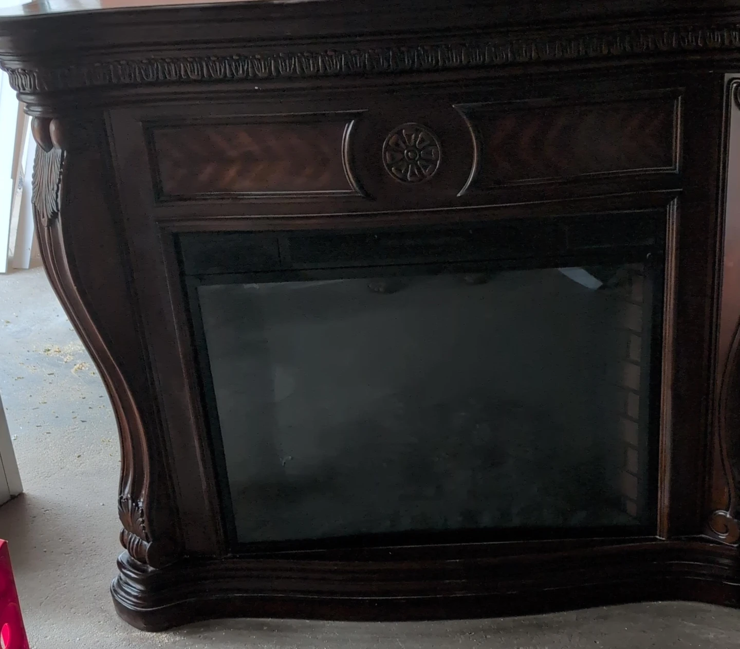 Dark Wood Electric Fireplace Mantel