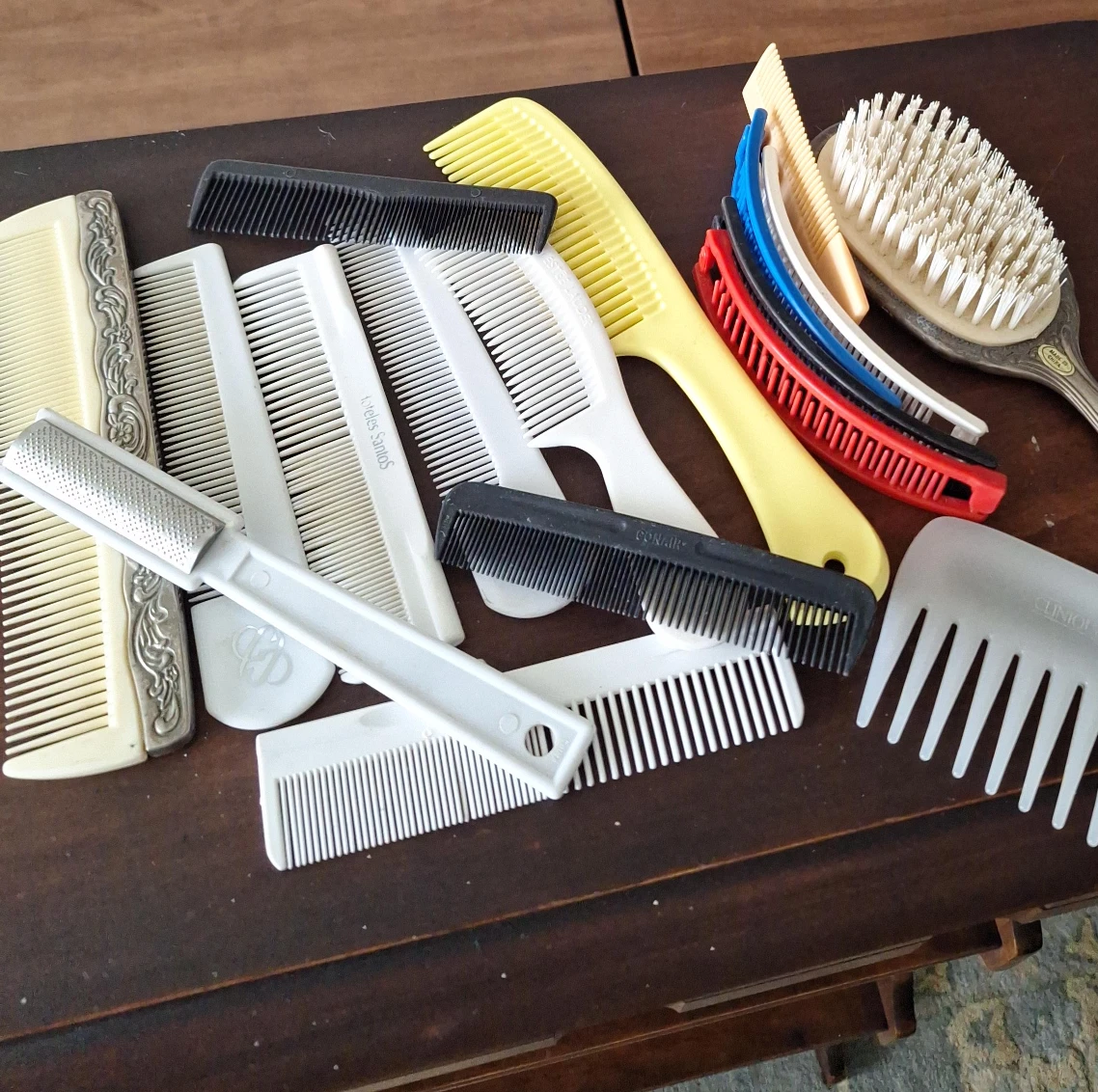 Lot of Hair Combs and Brushes