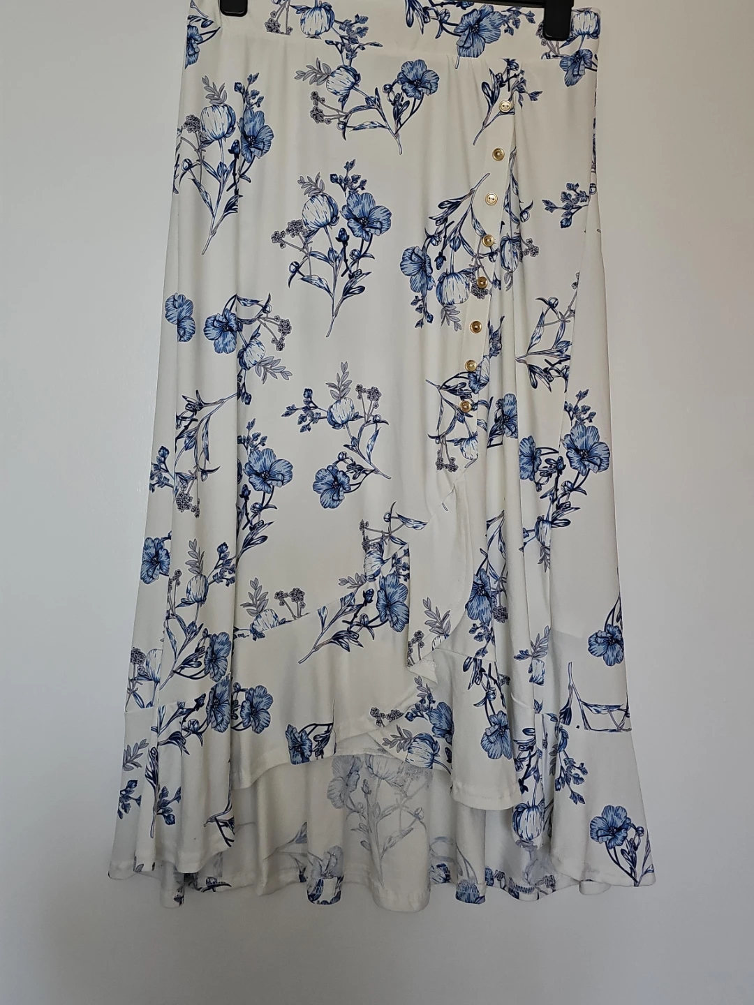 White Floral Wrap Skirt