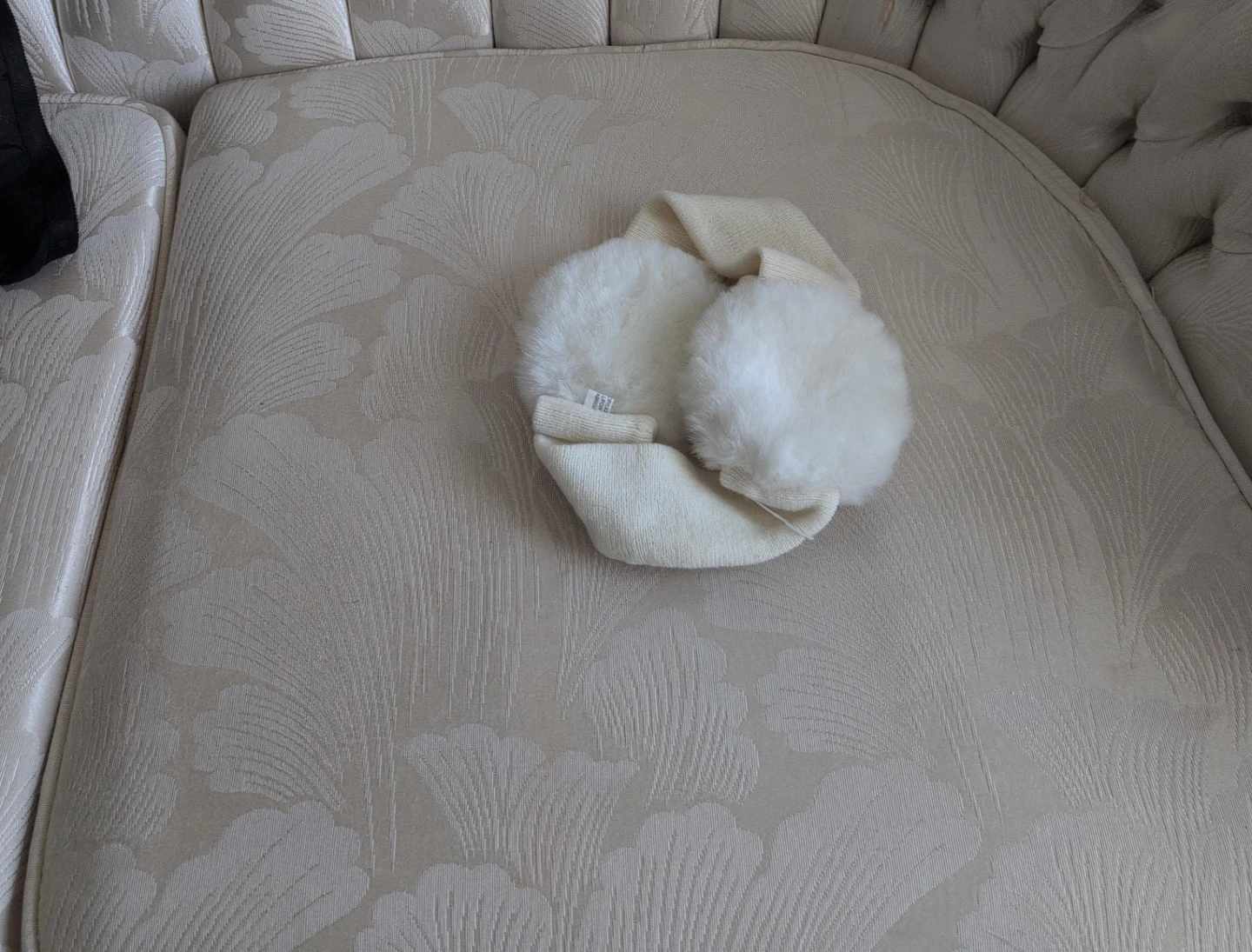 White Earmuffs with Pom Poms