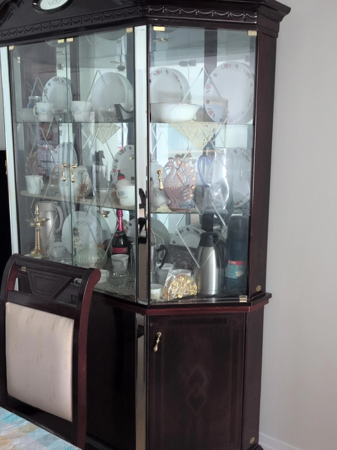 Curio Display Cabinet with Glass Doors