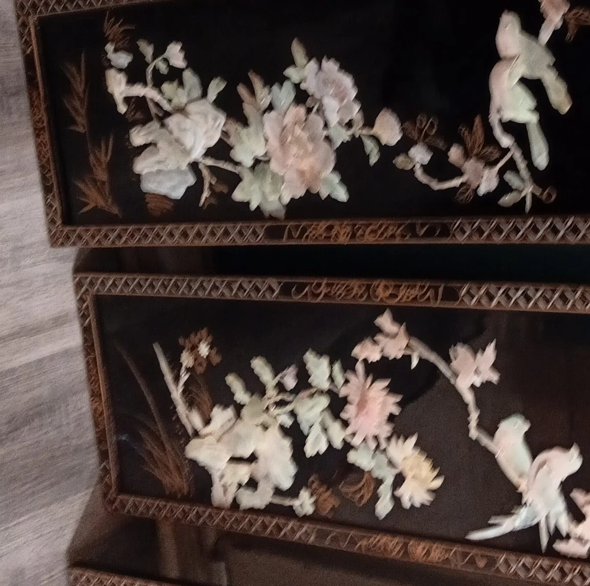 Set of 4 Vintage Mother of Pearl Wall Panels