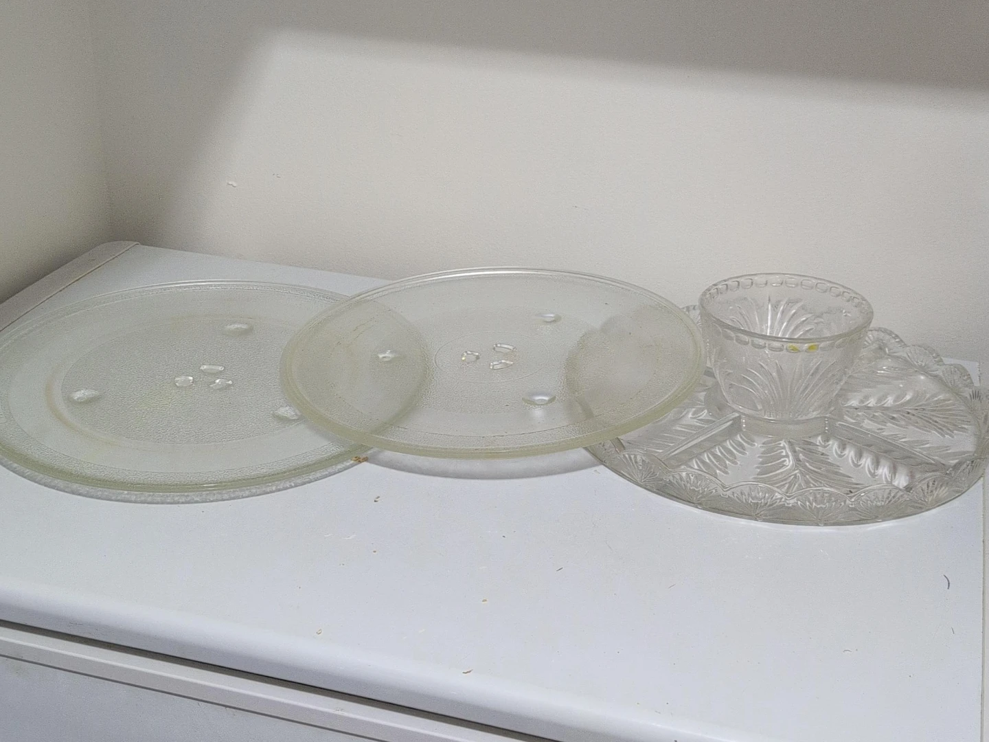 Glass Microwave Turntable Plates and Serving Tray $8 each