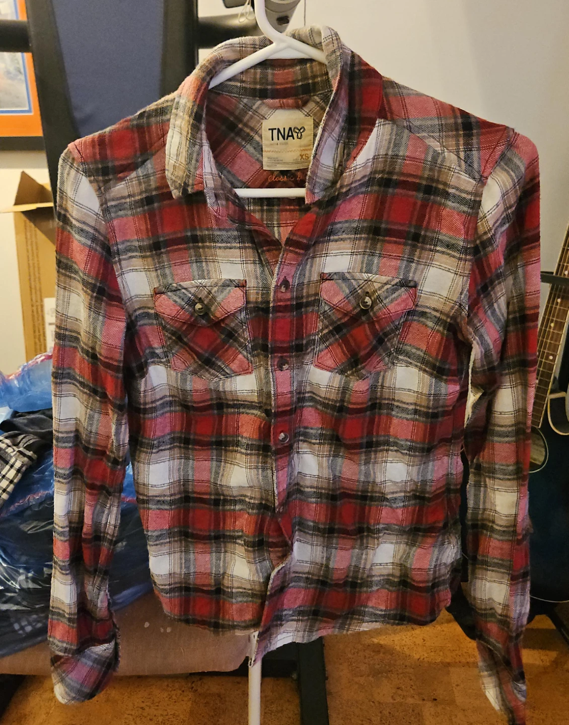 TNA "Tried & Tested" Plaid Flannel Shirt - Size XS