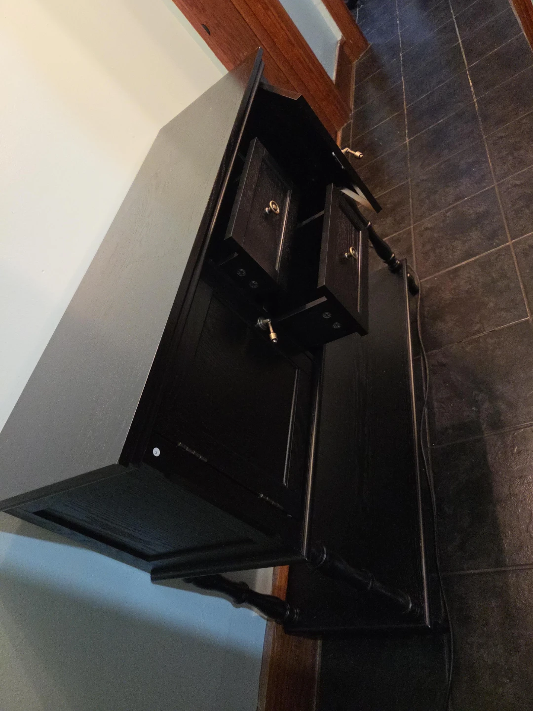 Black Console Table with Drawers