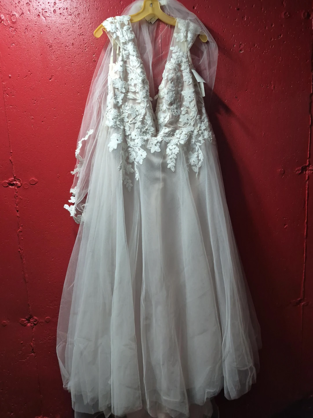White Wedding Dress with Veil