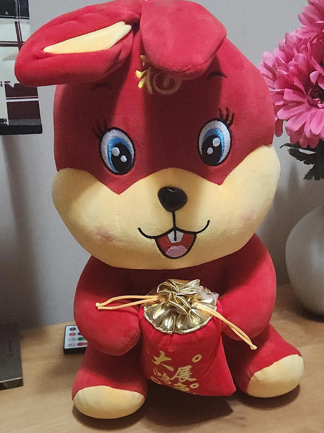 Red Plush Rabbit with Lucky Bag