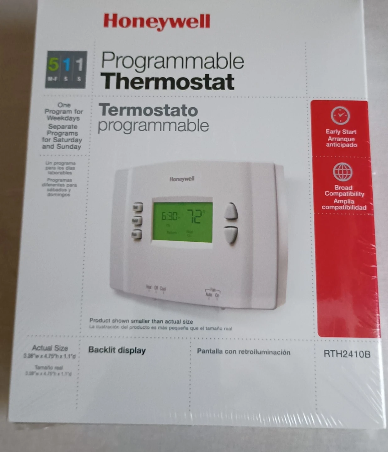 Honeywell 511 Programmable Thermostat RTH2410B