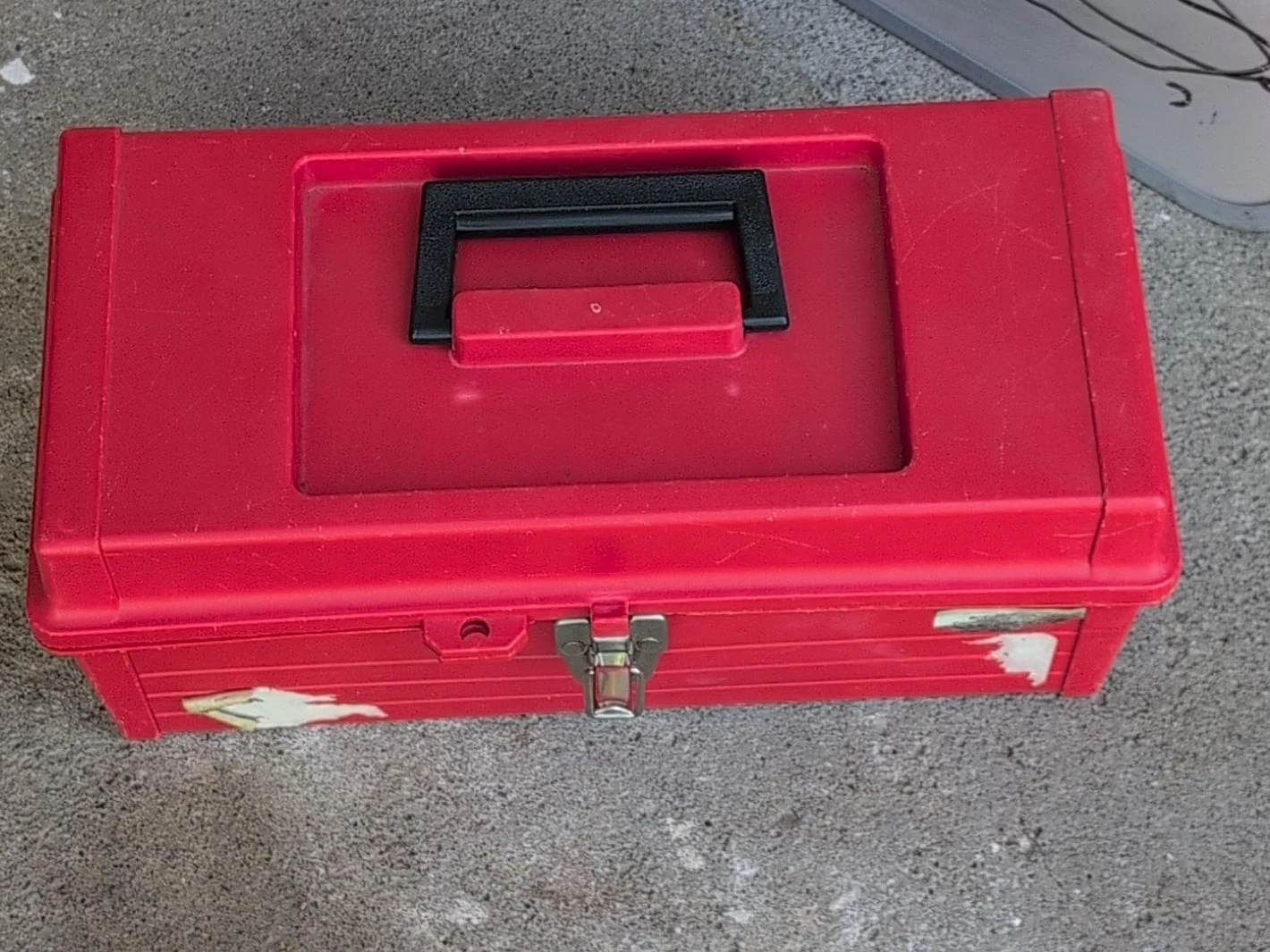 Red Toolbox with Black Handle