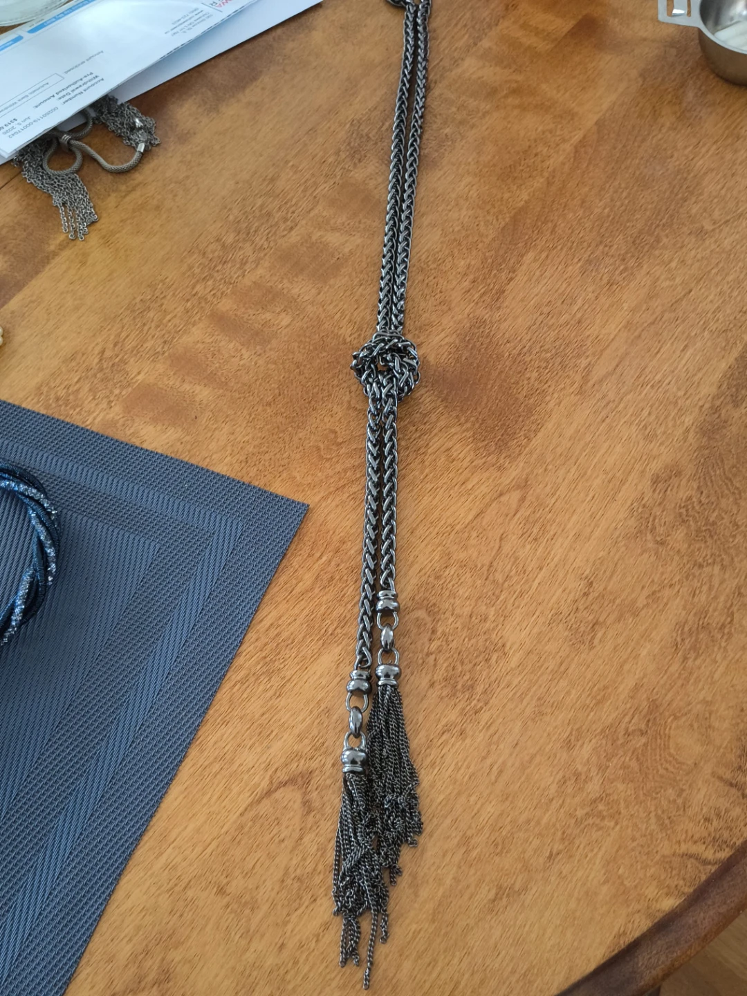 Chunky silver metal necklace
