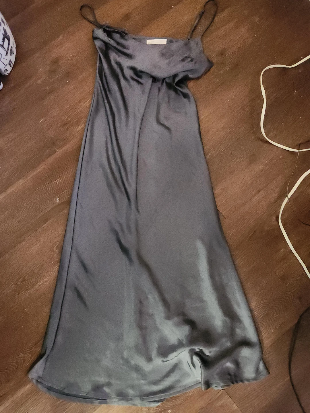 Grey Satin Slip Dress