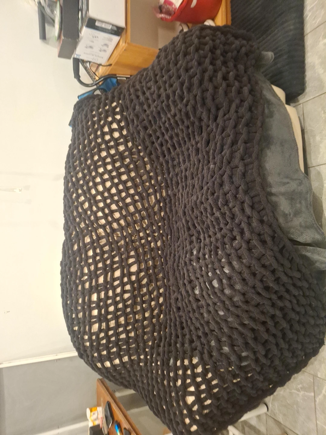 Heavy hand knit cover