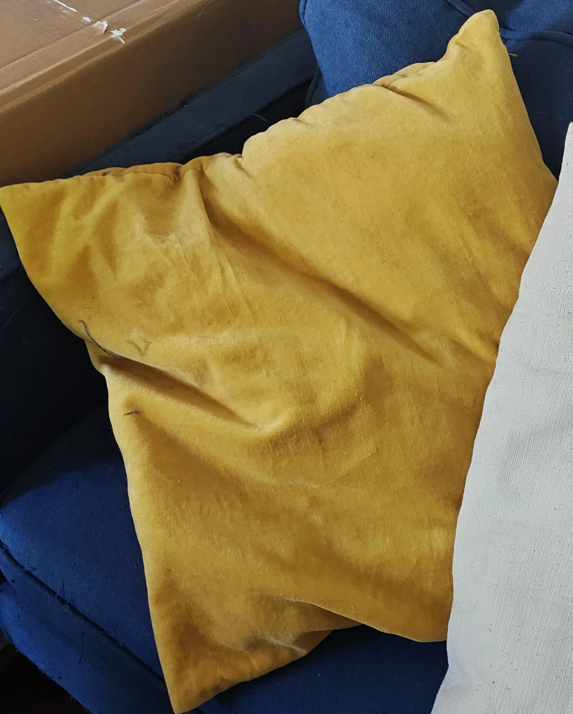 Velvet Throw Pillow - Mustard Yellow