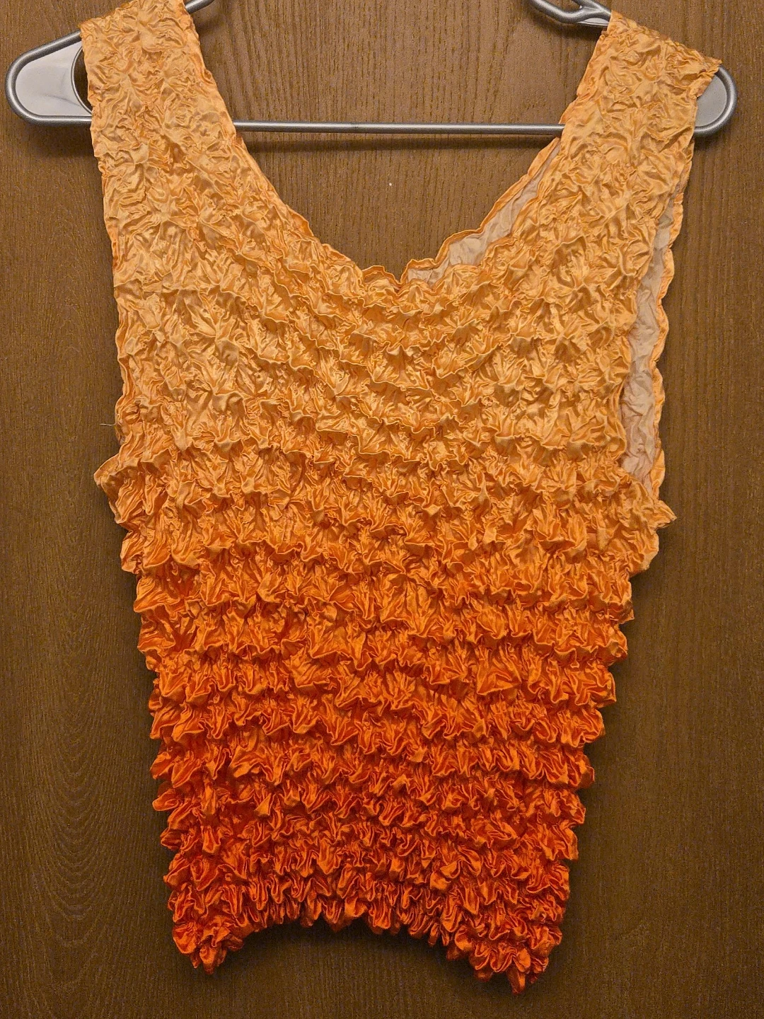 Ombre Orange Ruched Tank Top