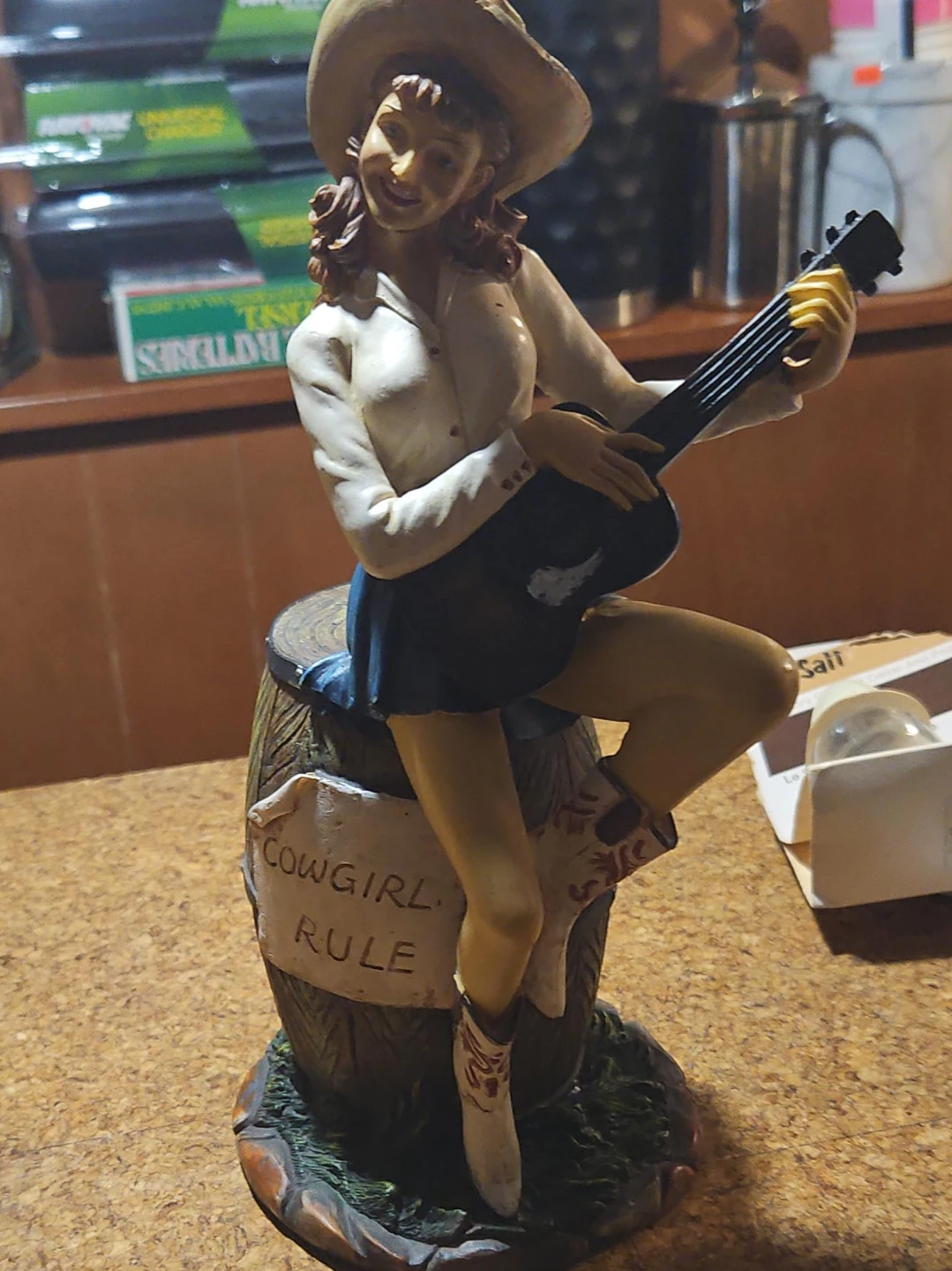 Cowgirl Rule Figurine with Guitar