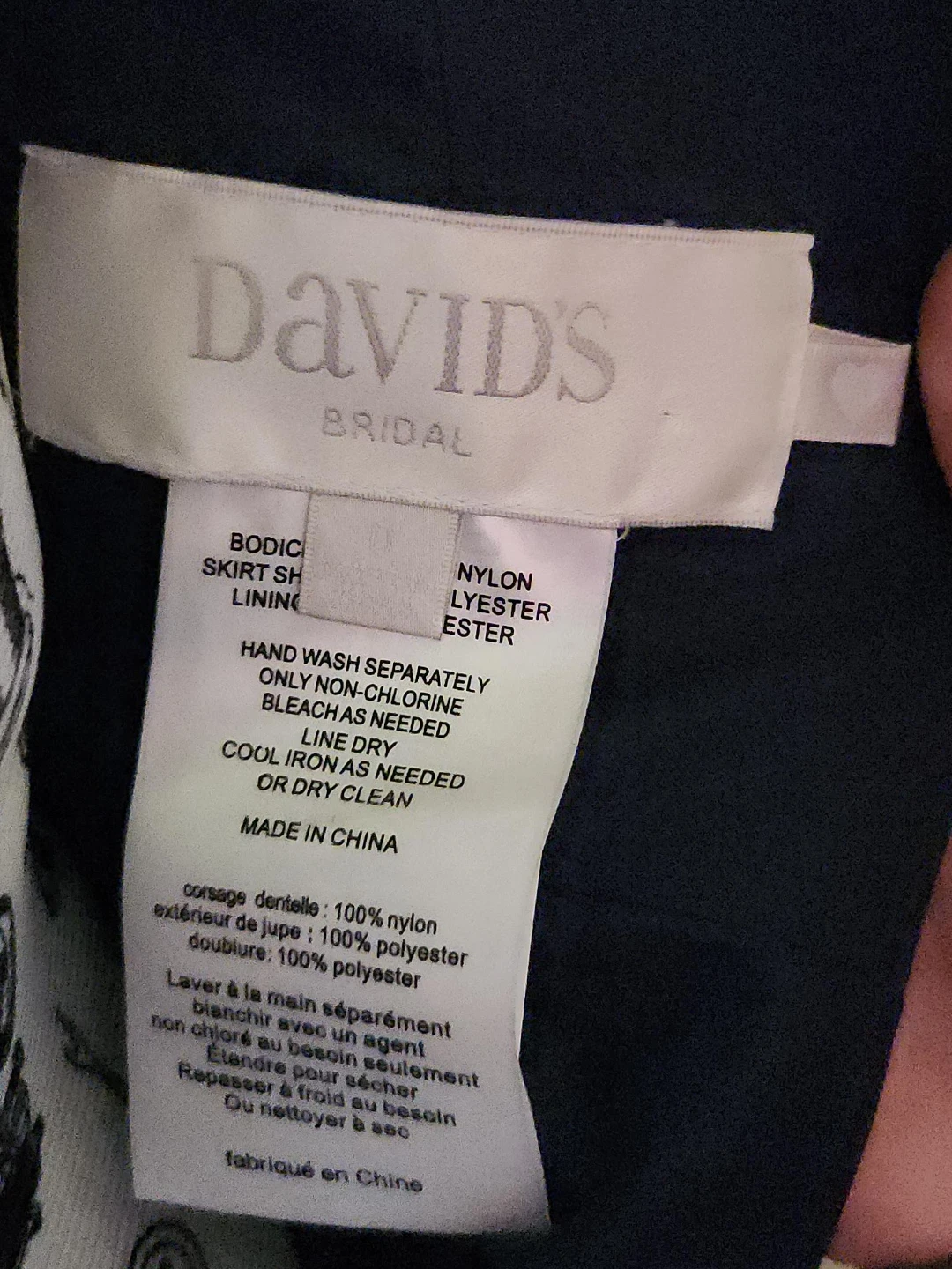 David's Bridal Navy Lace & Tulle Dress