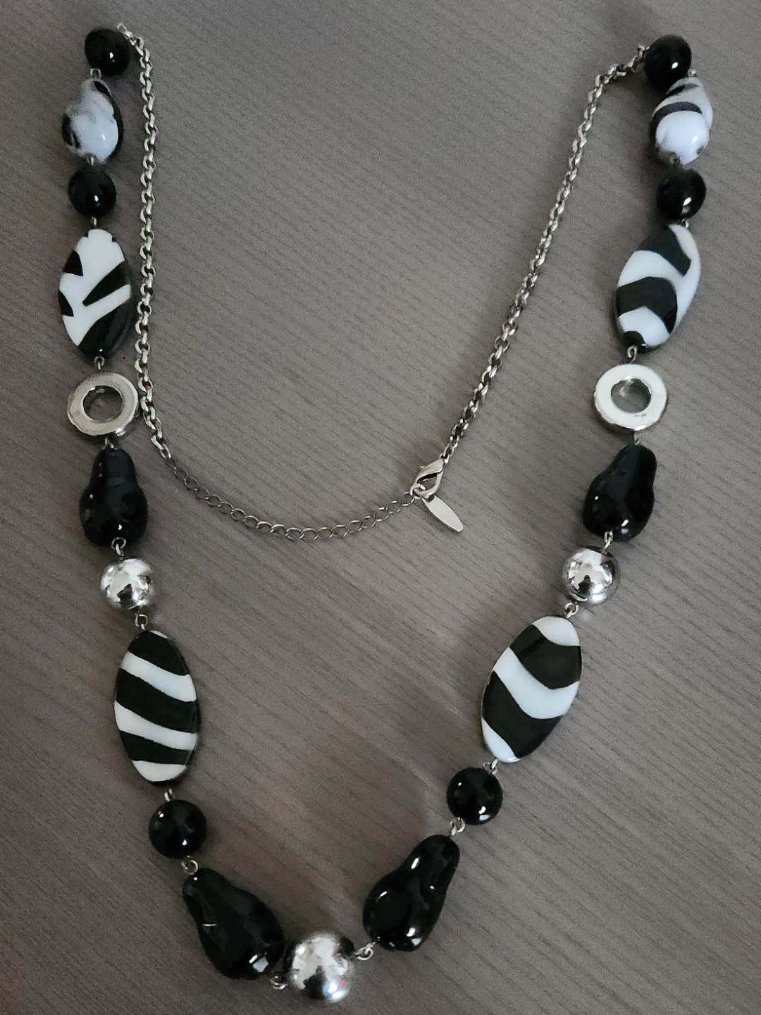 Black and White Beaded Necklace