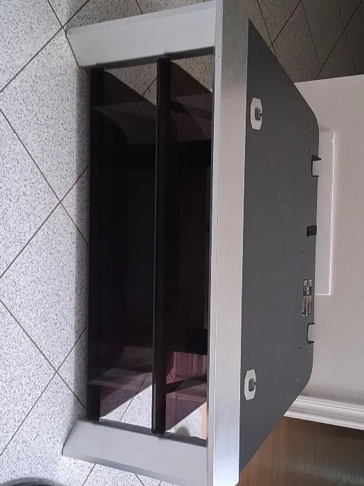 TV Stand with Glass Shelves