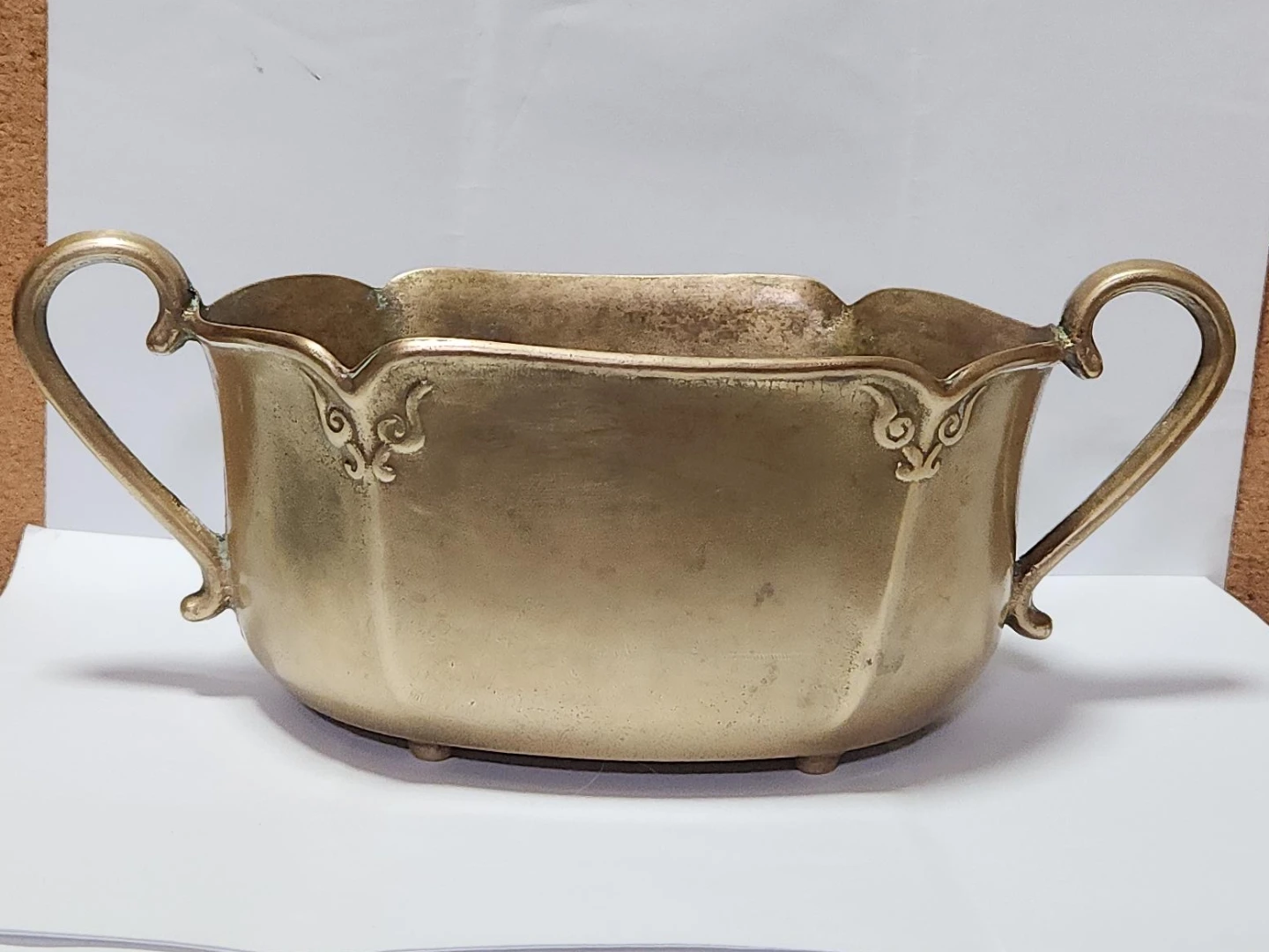 Vintage GLIDE Brass Footed Bowl with Handles
