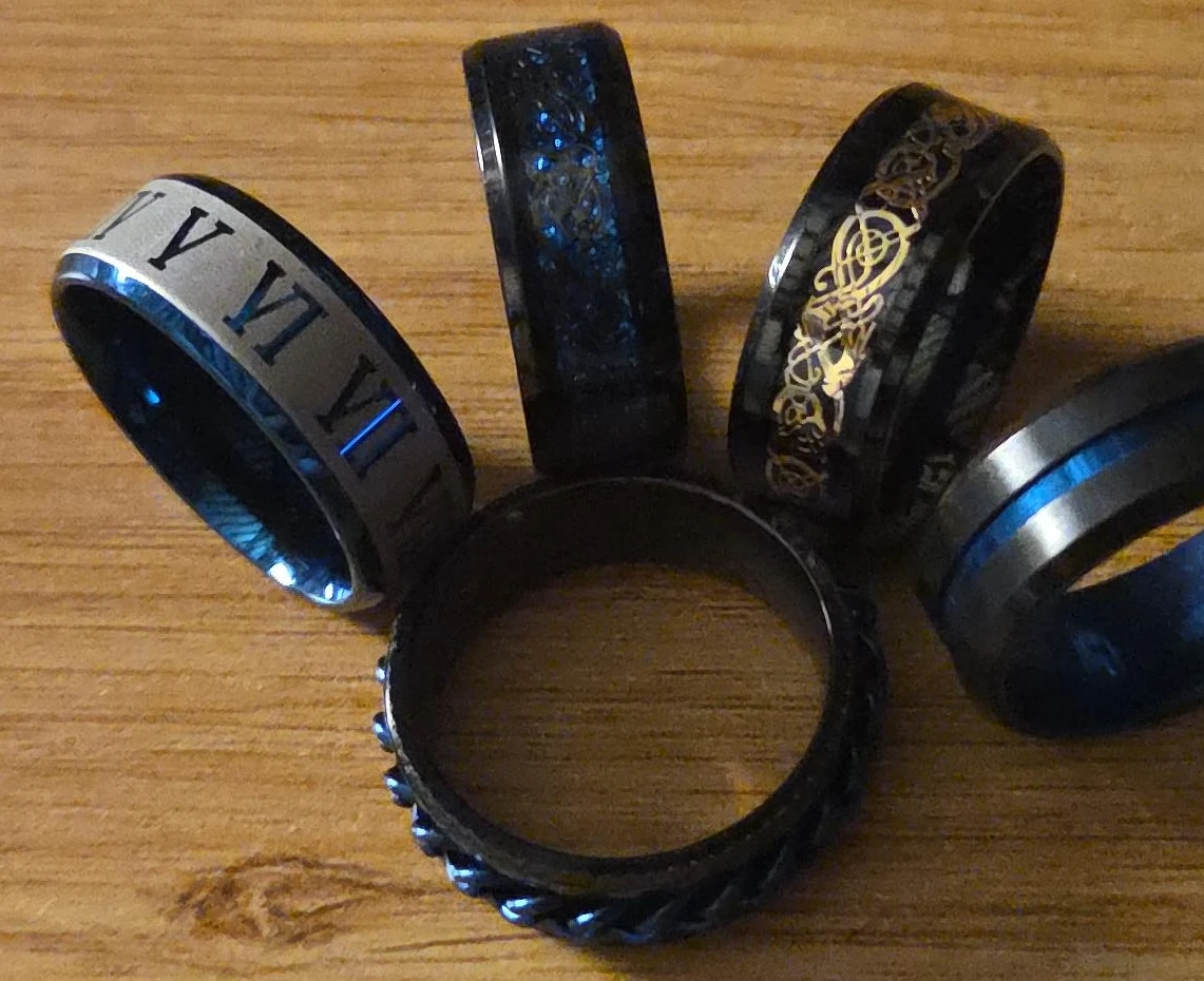 Set of 5 Men's Fashion Rings