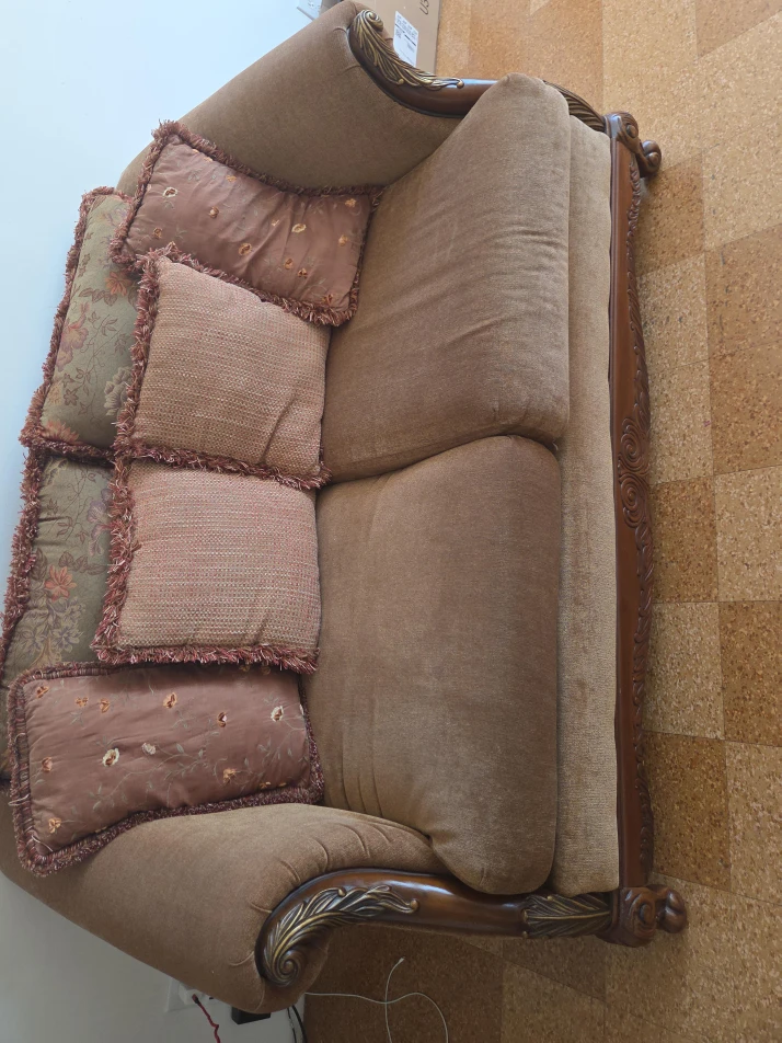 Vintage Accent Sofa with Decorative Pillows
