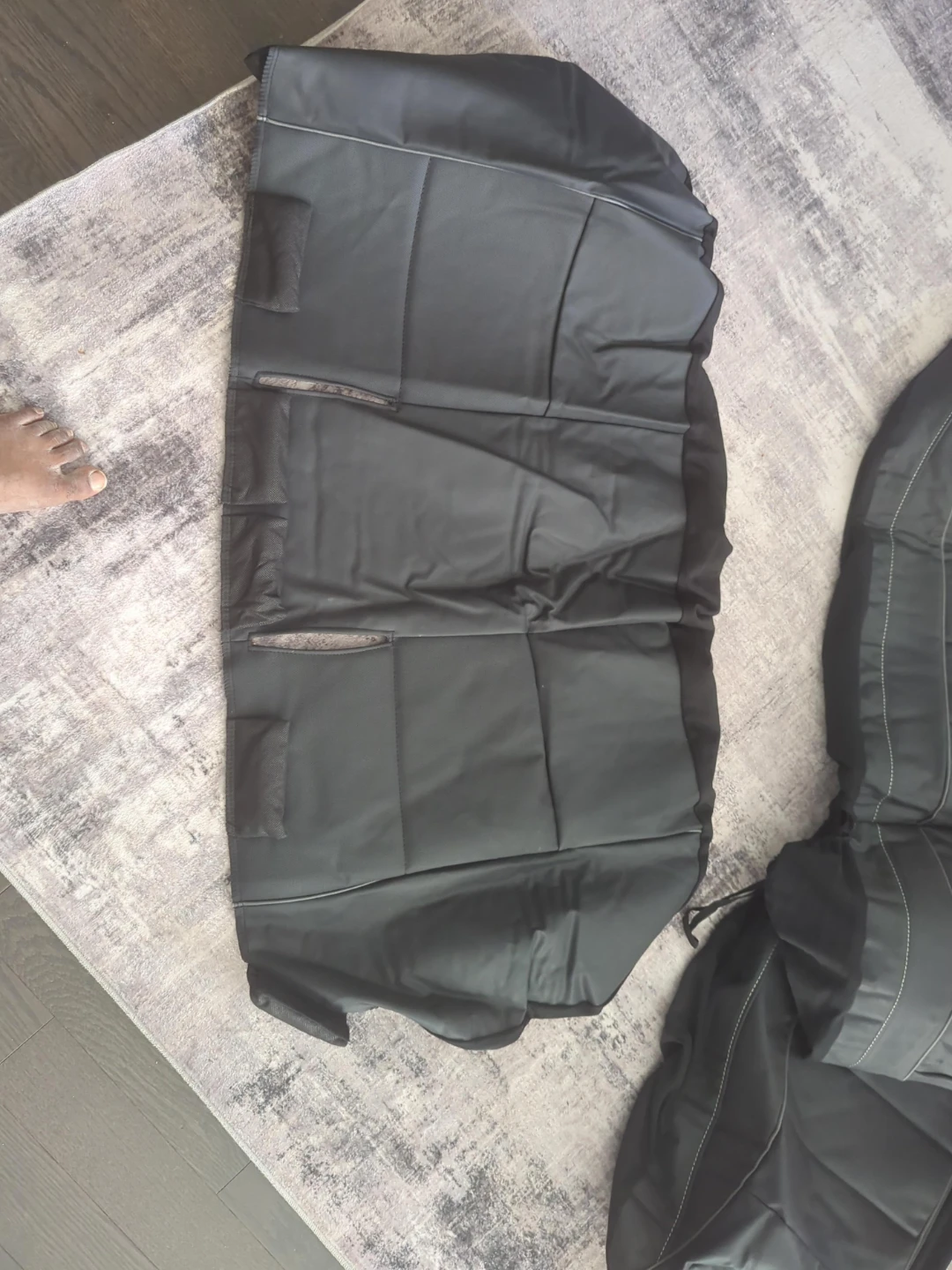 Black Faux Leather Car Seat Covers for front and back