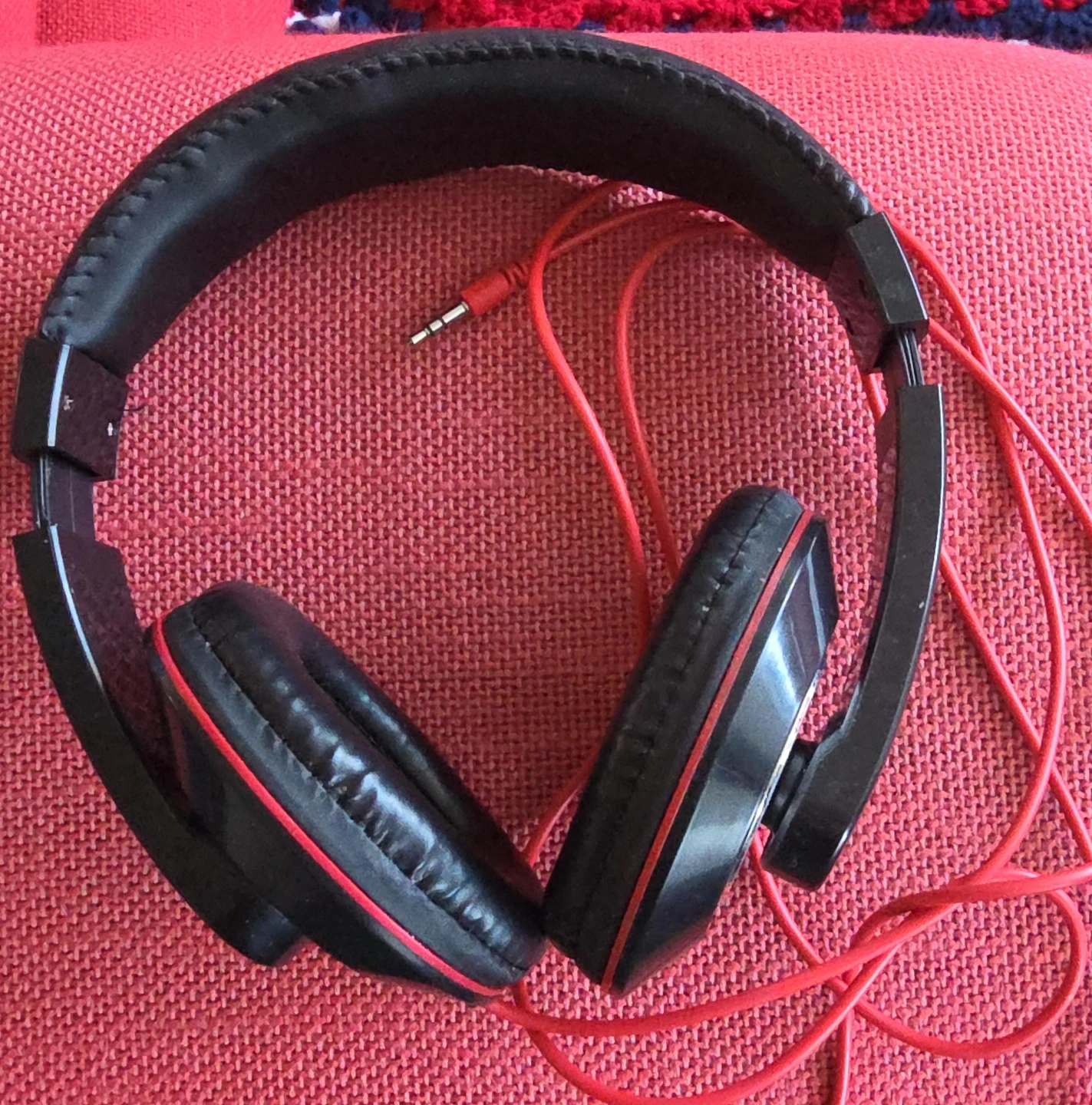 Black and Red Over-Ear Headphones