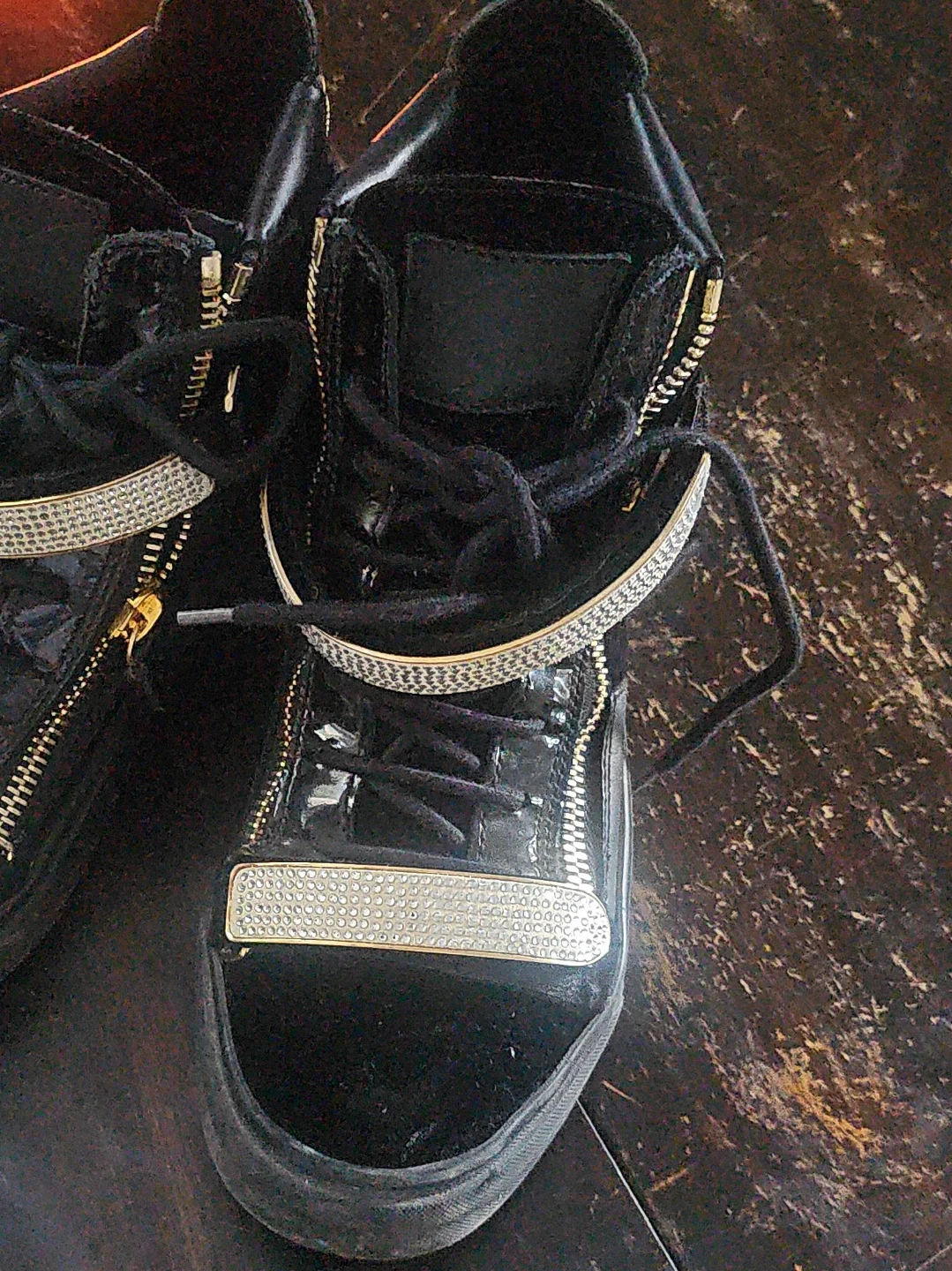 Black Giuseppe Zanotti Crystal Sneakers