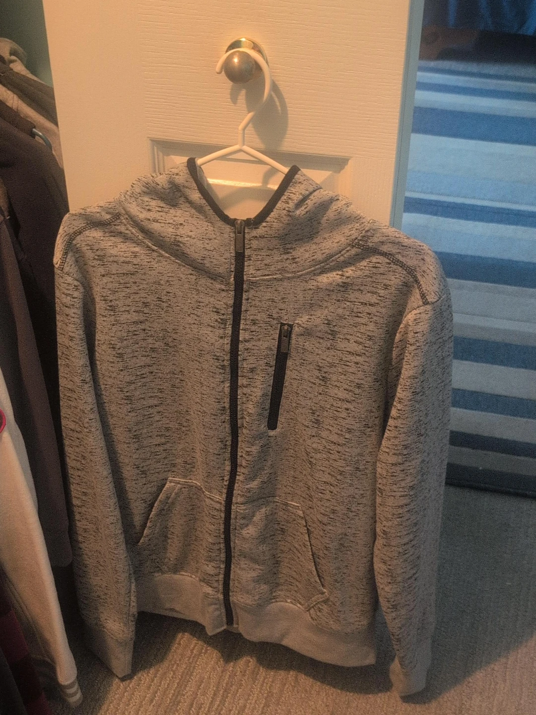 Grey Speckled Full Zip Hoodie
