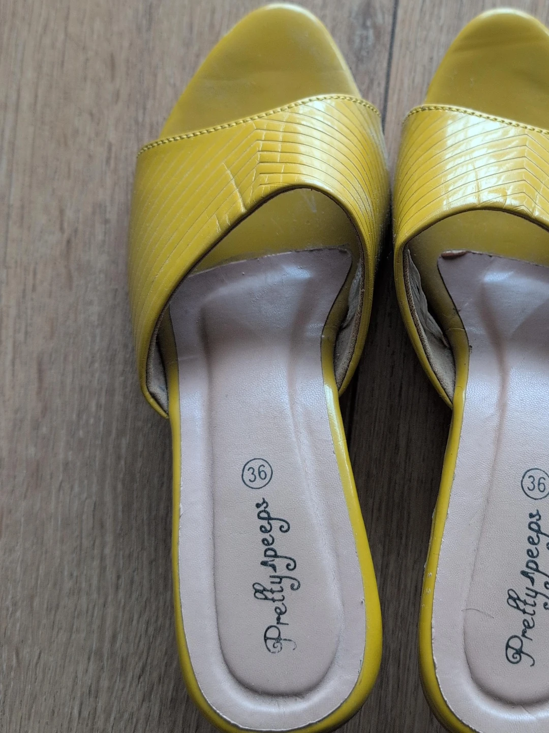 Pretty Peeps Yellow Slide Sandals Size 36