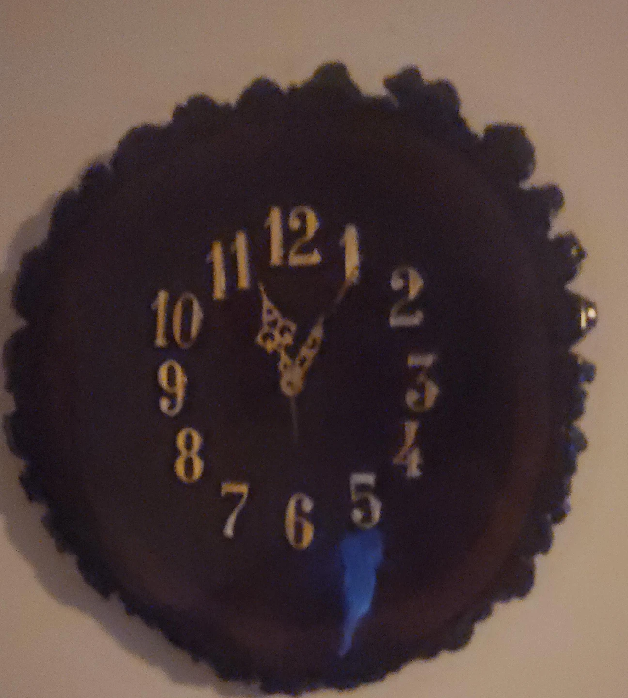 Dark Wood Slice Wall Clock