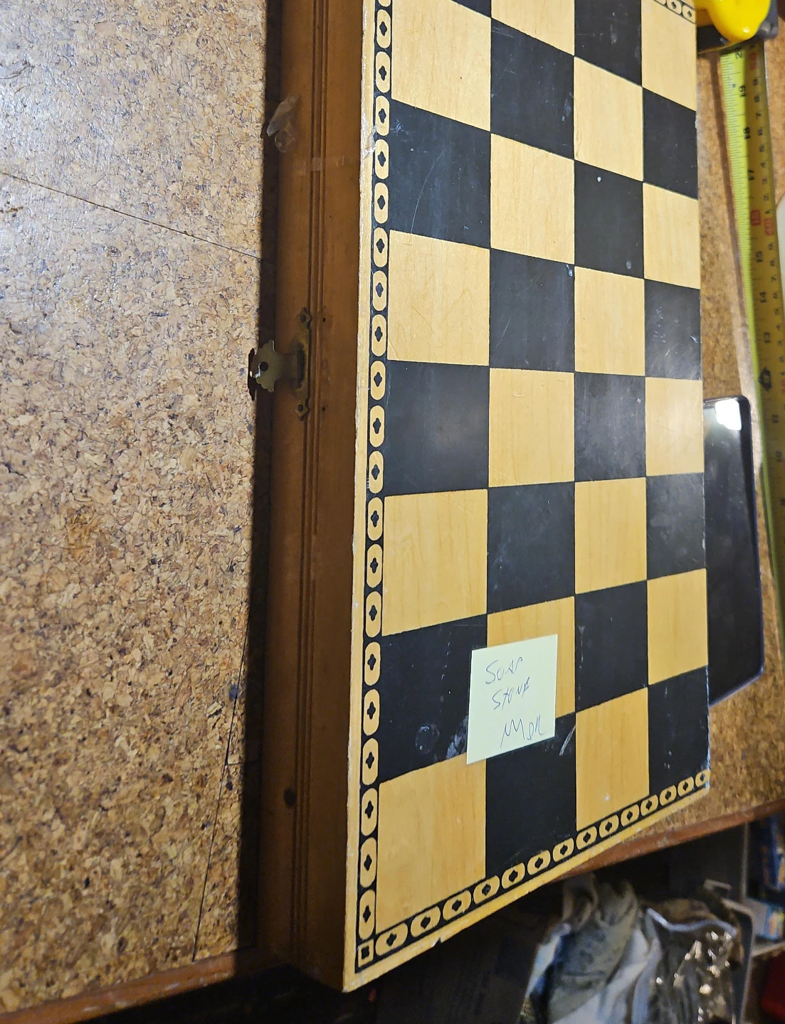 Wooden Chess Set with Stone Pieces