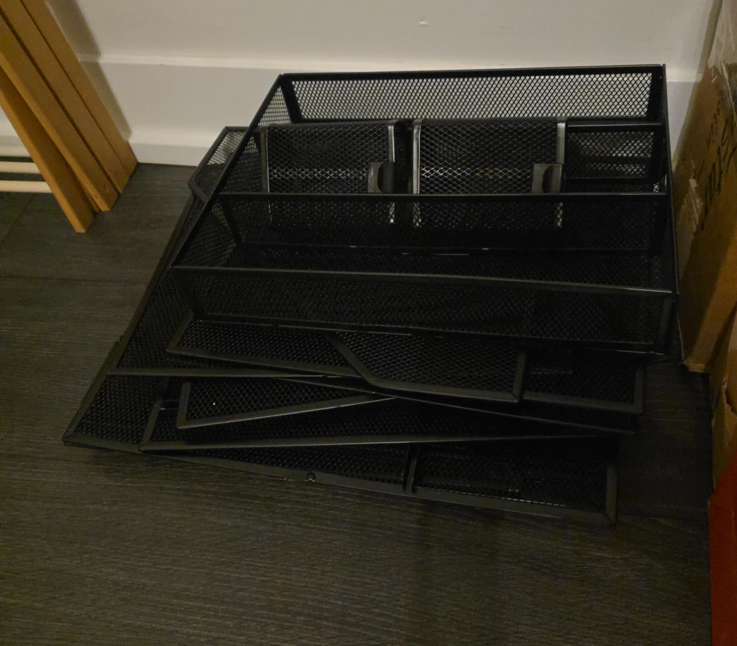 Black Mesh Desk Organizer Tray Stack
