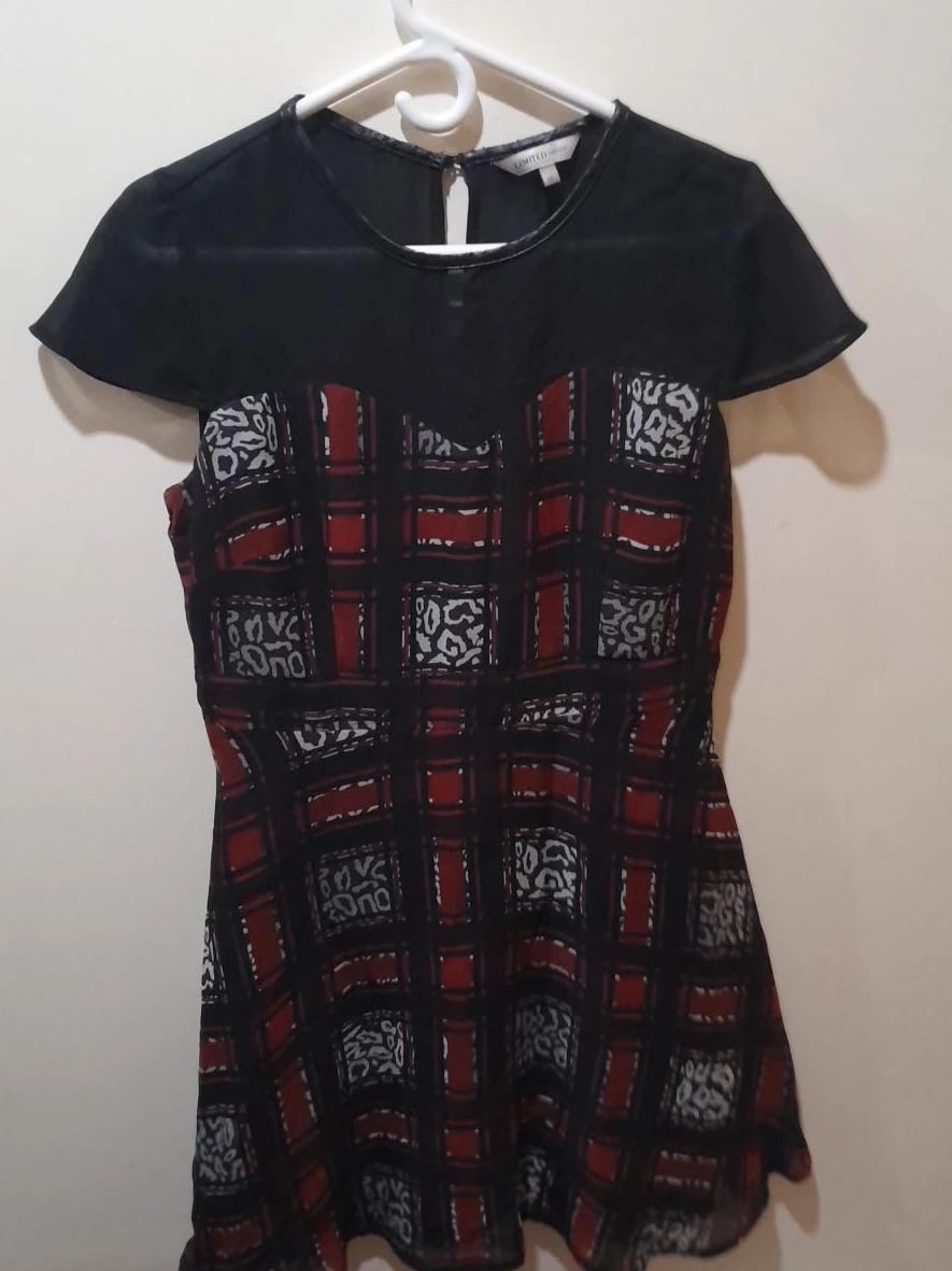 Women's Tartan Print Short Sleeve Dress