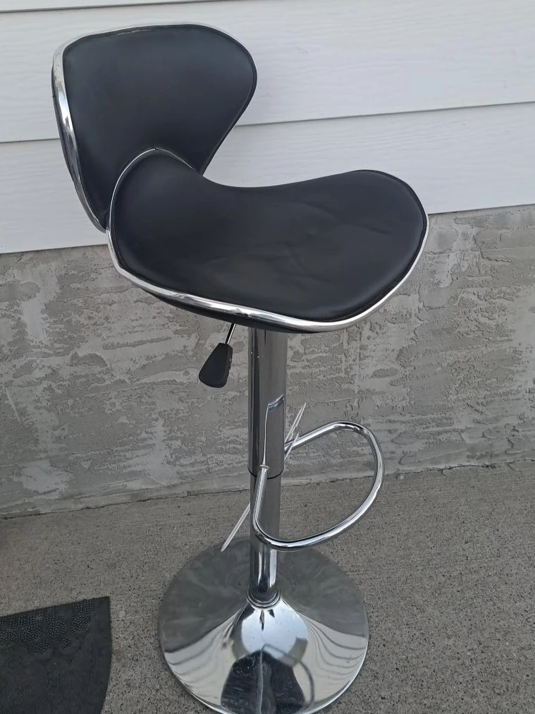 Black Adjustable Bar Stool