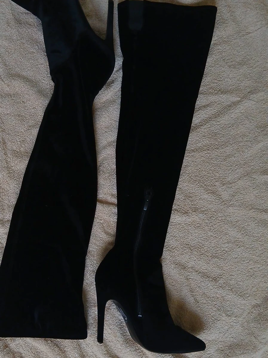 Black Over-the-Knee Stiletto Boots