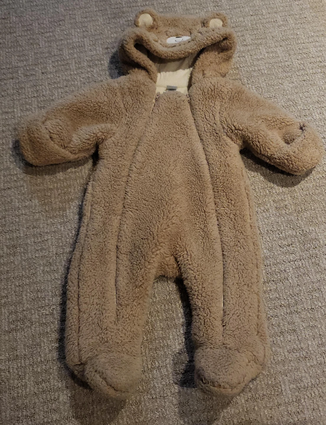 LITTLE ME Baby Bear Fleece Bunting Snowsuit