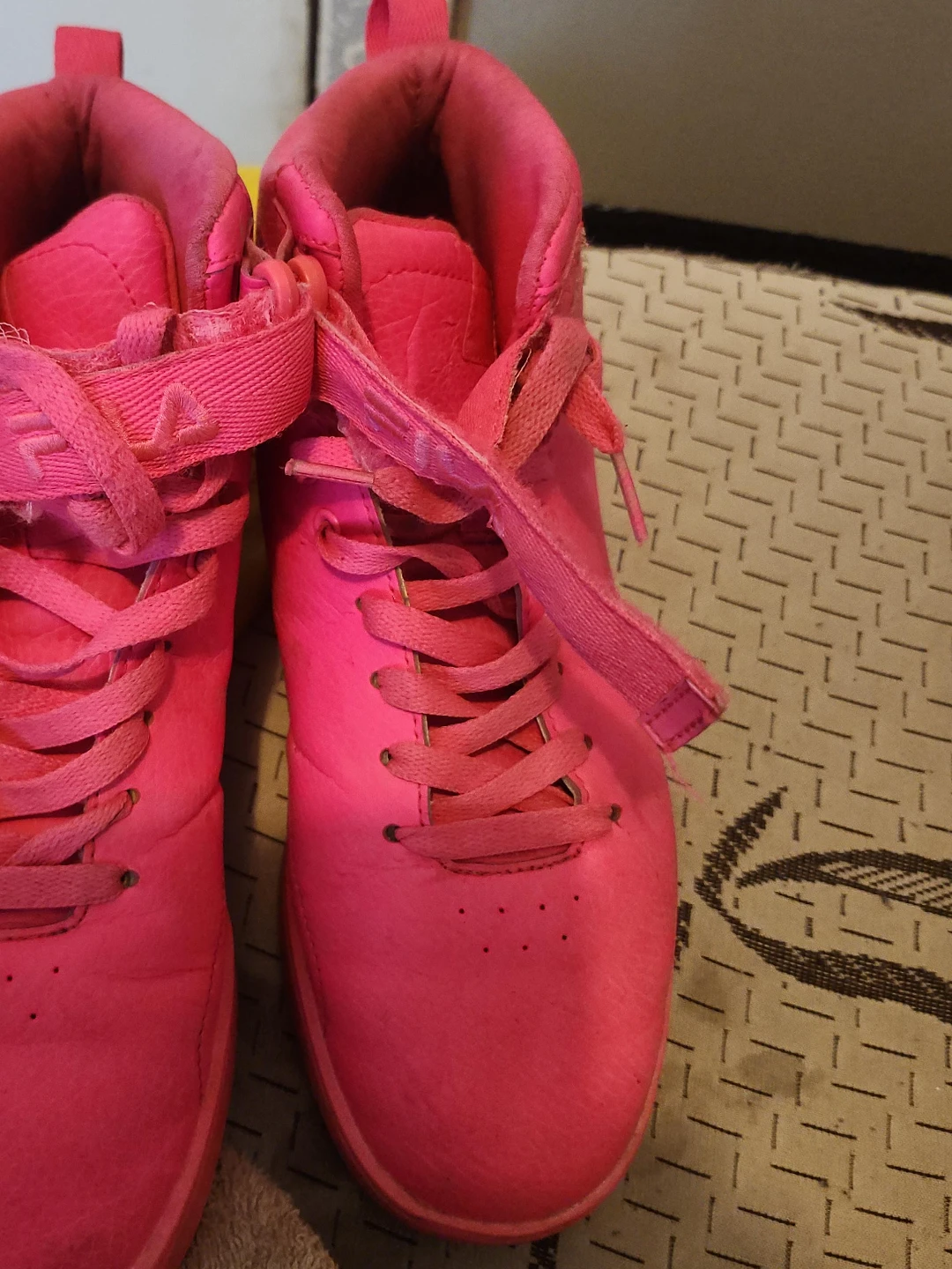 Pink Fila High-Top Sneakers