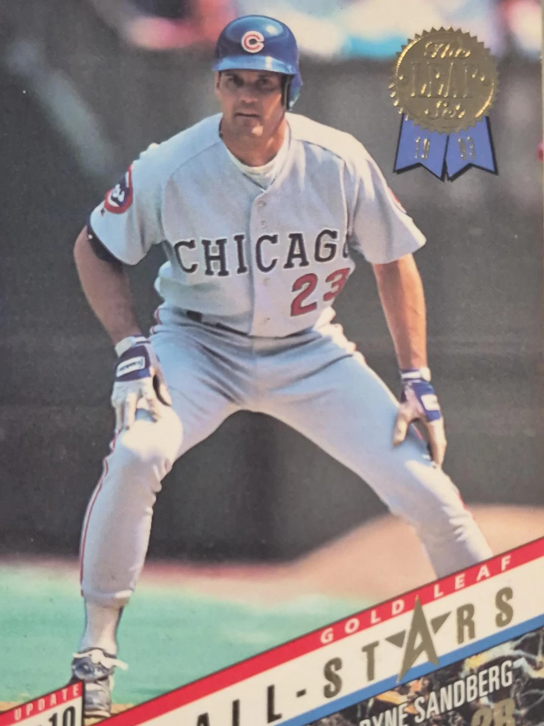 Ryne Sandberg Chicago Cubs Baseball Card - Gold Leaf All-Stars