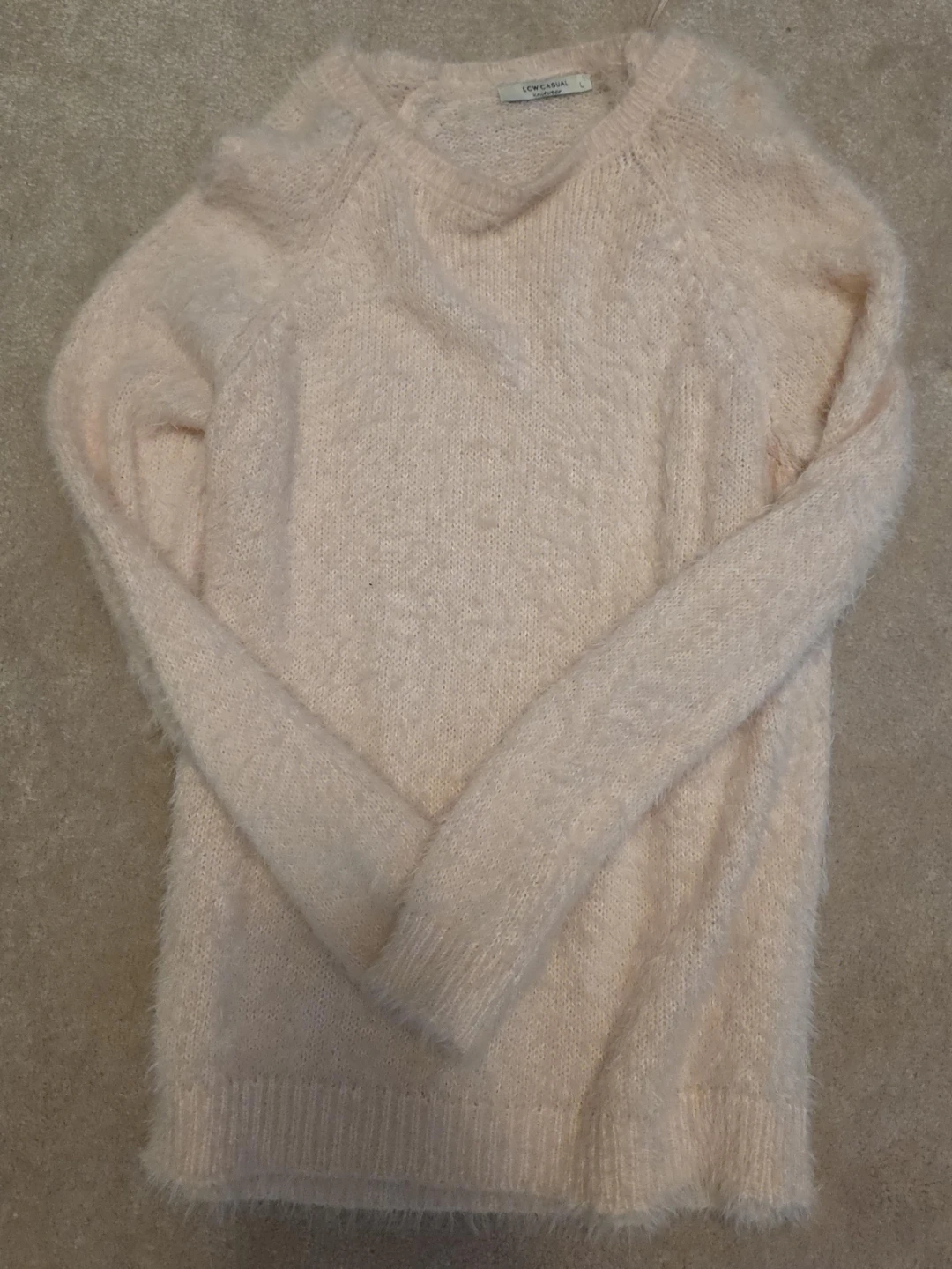 LCW Casual fuzzy sweater - pink - size L