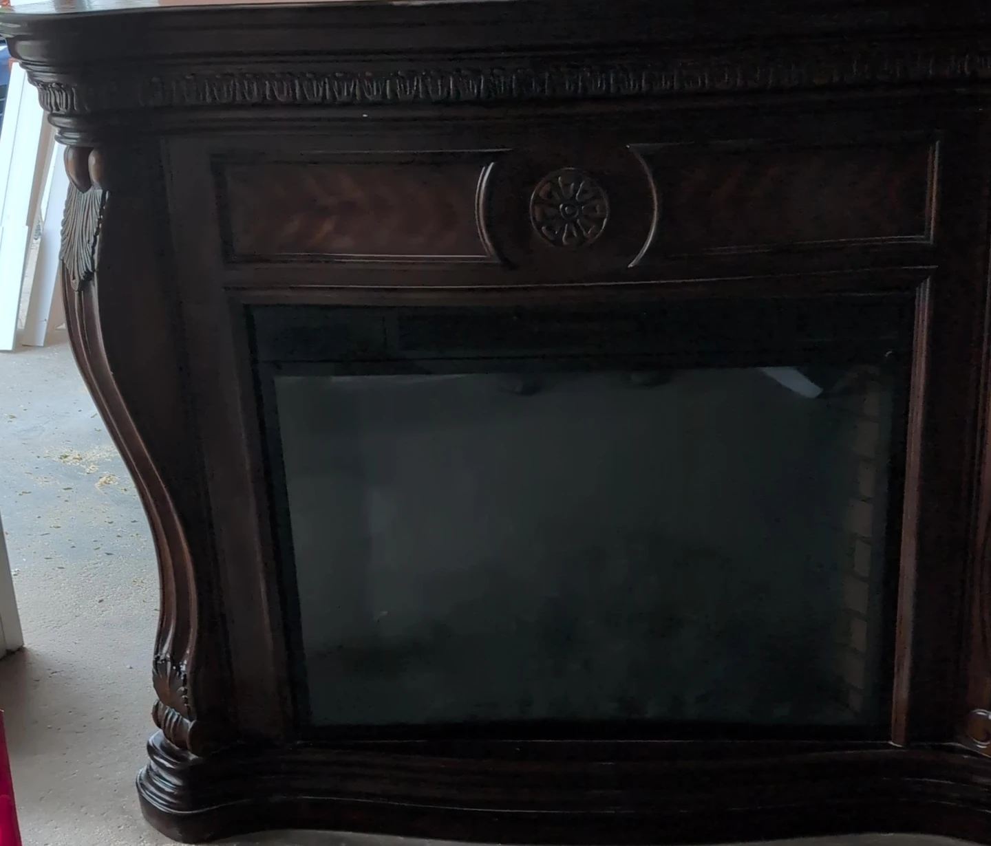 Dark Wood Electric Fireplace Mantel
