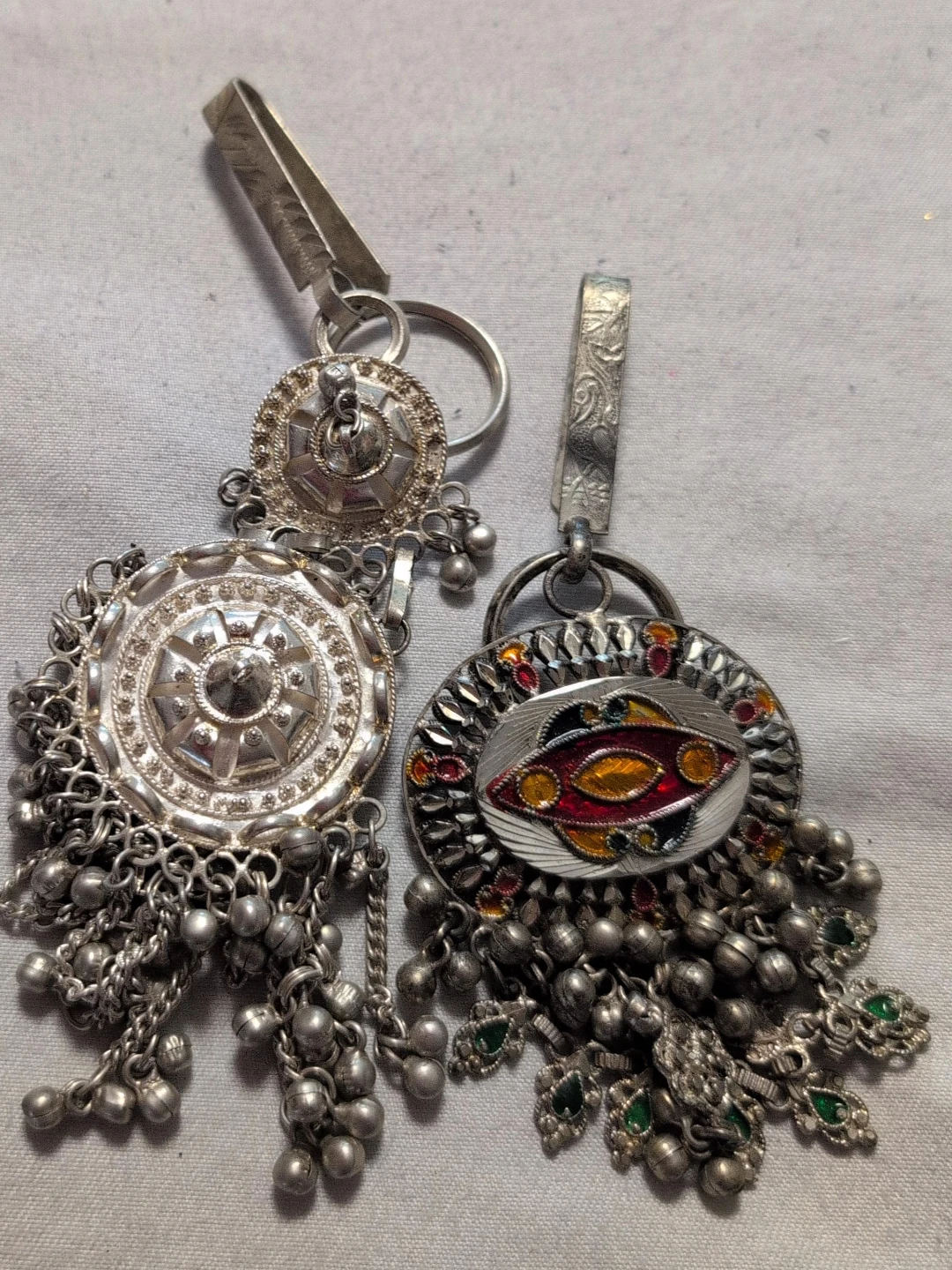 Vintage Silver Tone Tassel Keychain Ornaments $12 both