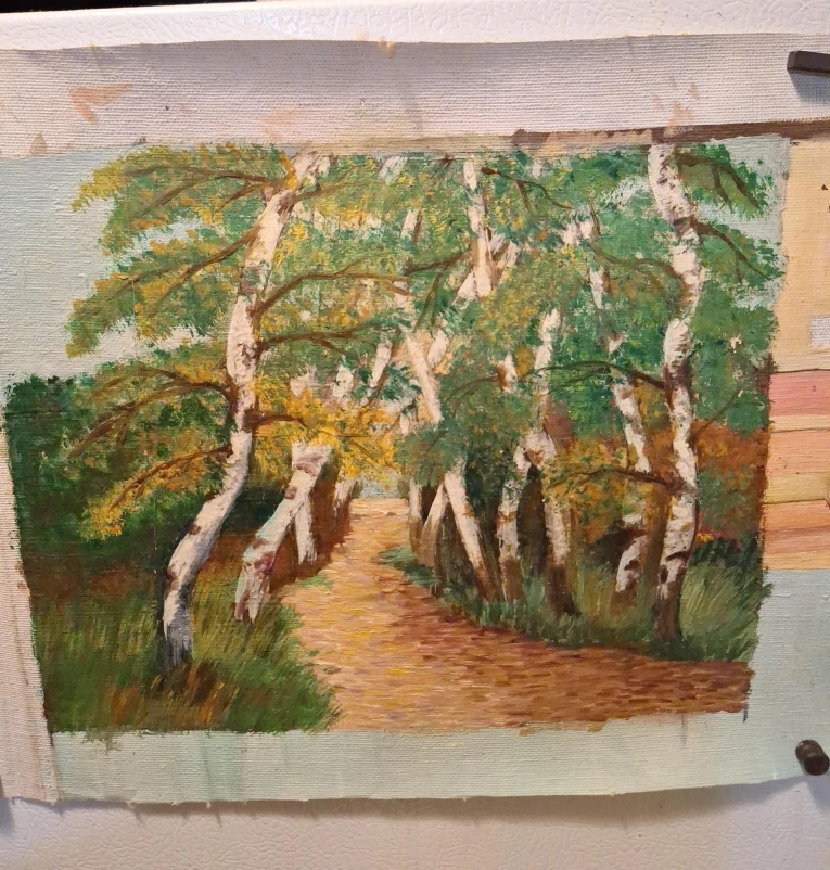 Original Painting of a Forest Path