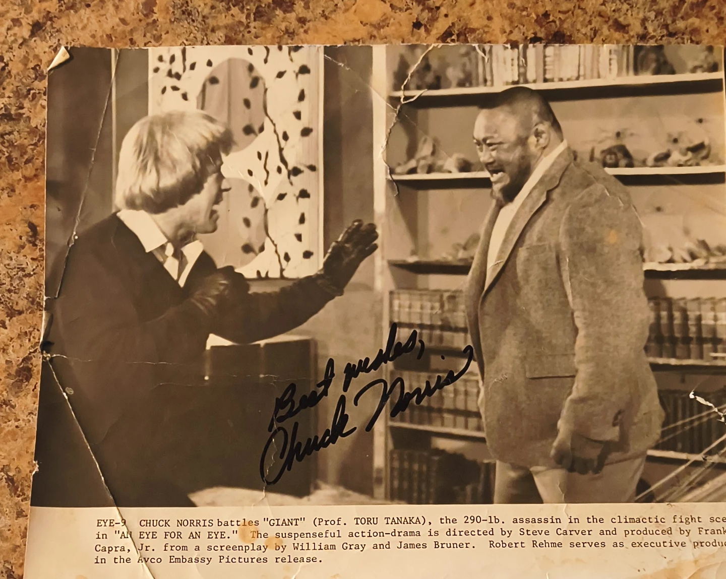 Chuck Norris "An Eye for an Eye" Signed Photo