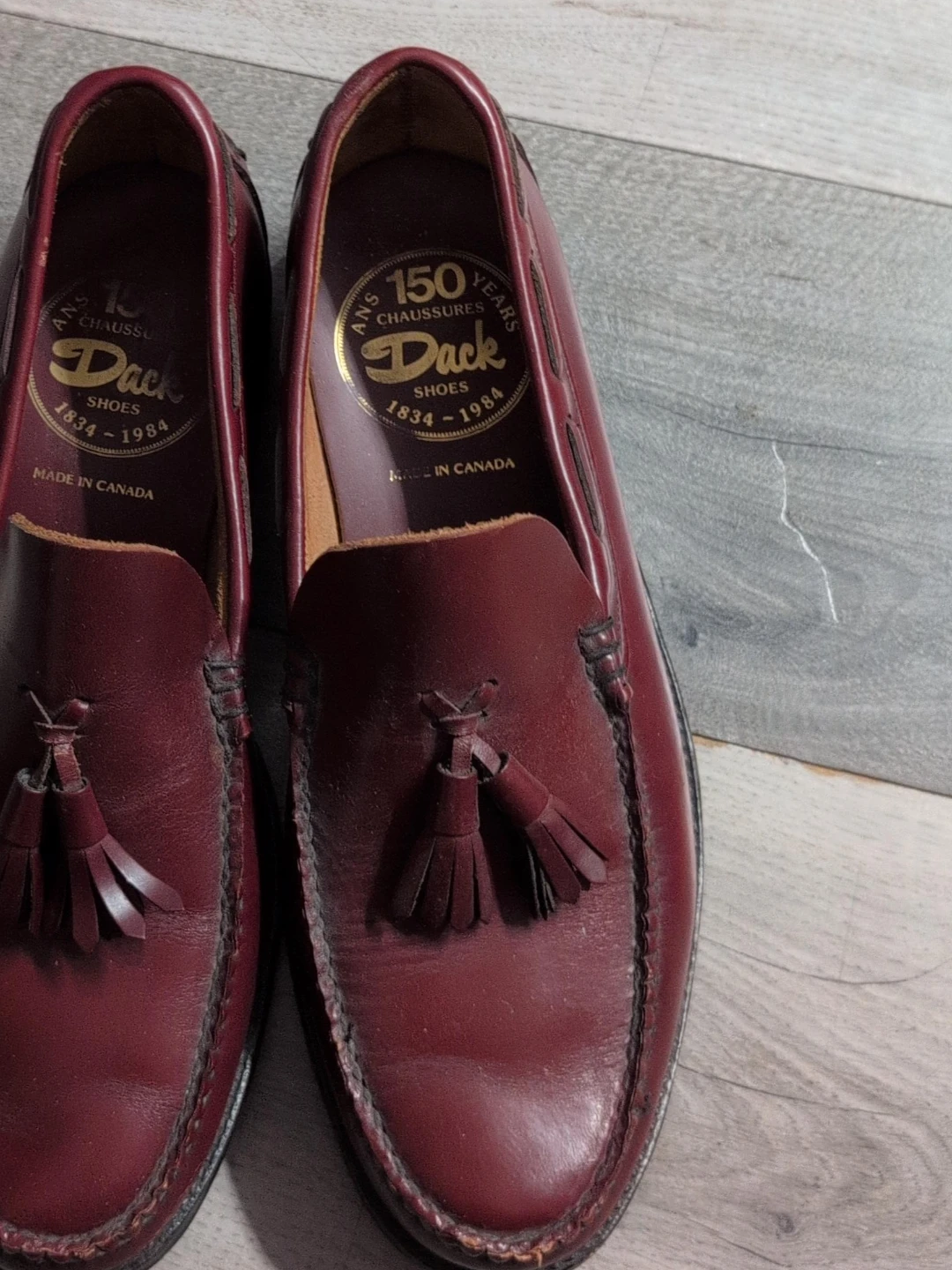 Dack Shoes Burgundy Leather Tassel Loafers