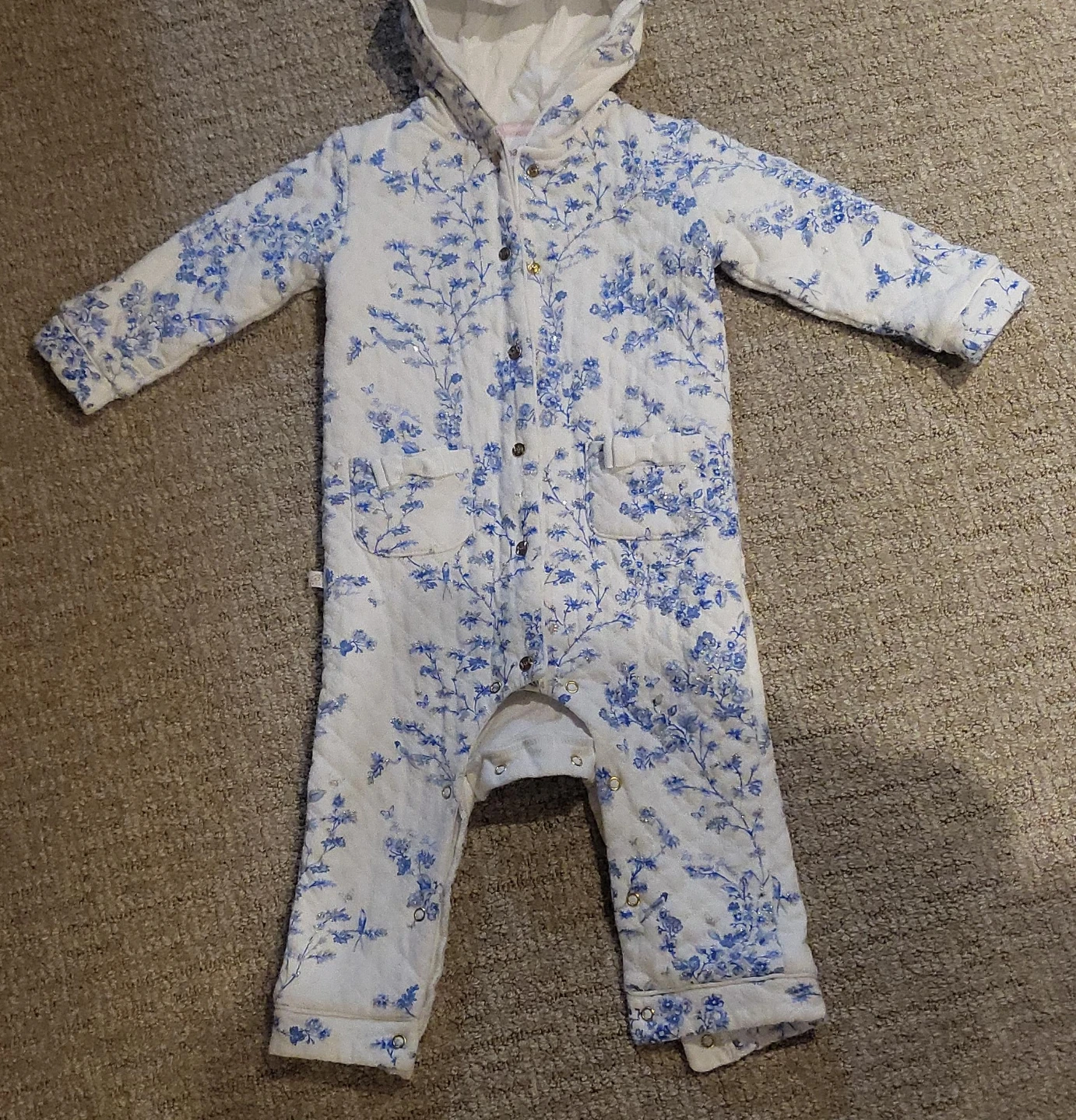 Baker by Ted Baker Quilted Floral Baby Romper