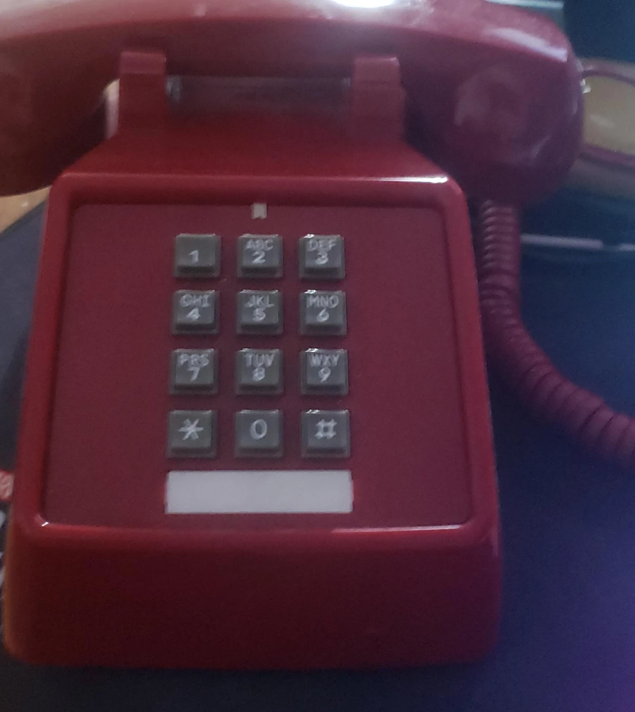 Red Rotary Style Push Button Telephone