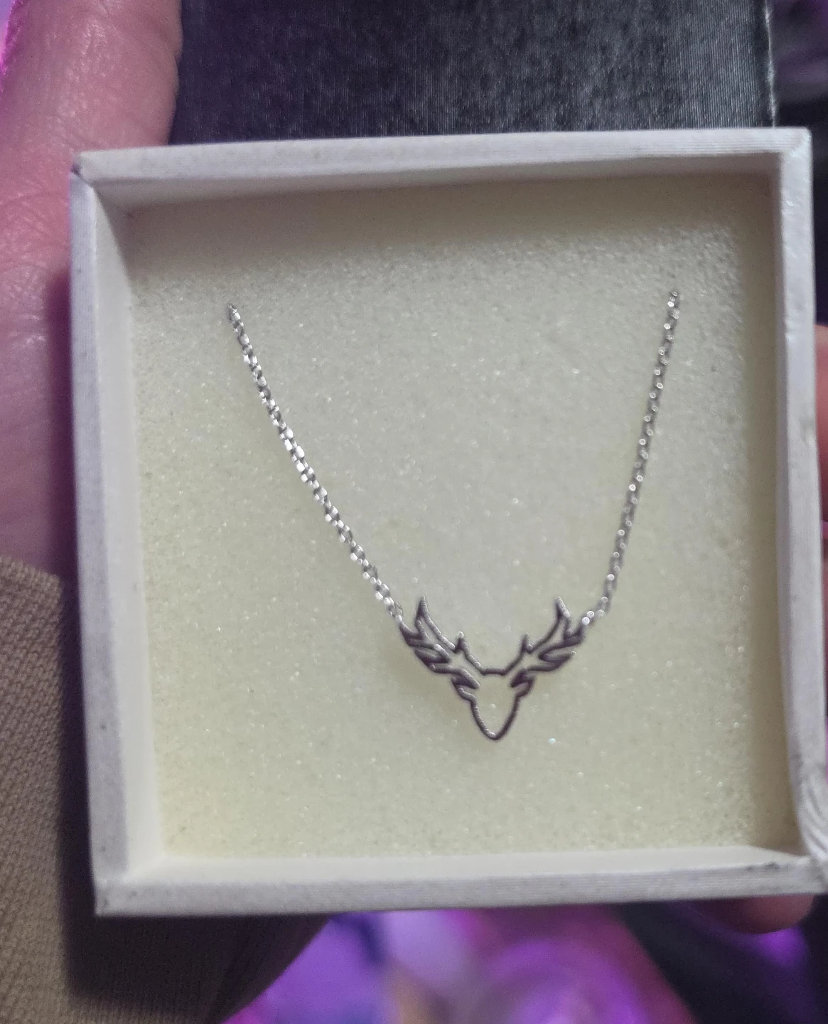 Silver Stag Head Necklace