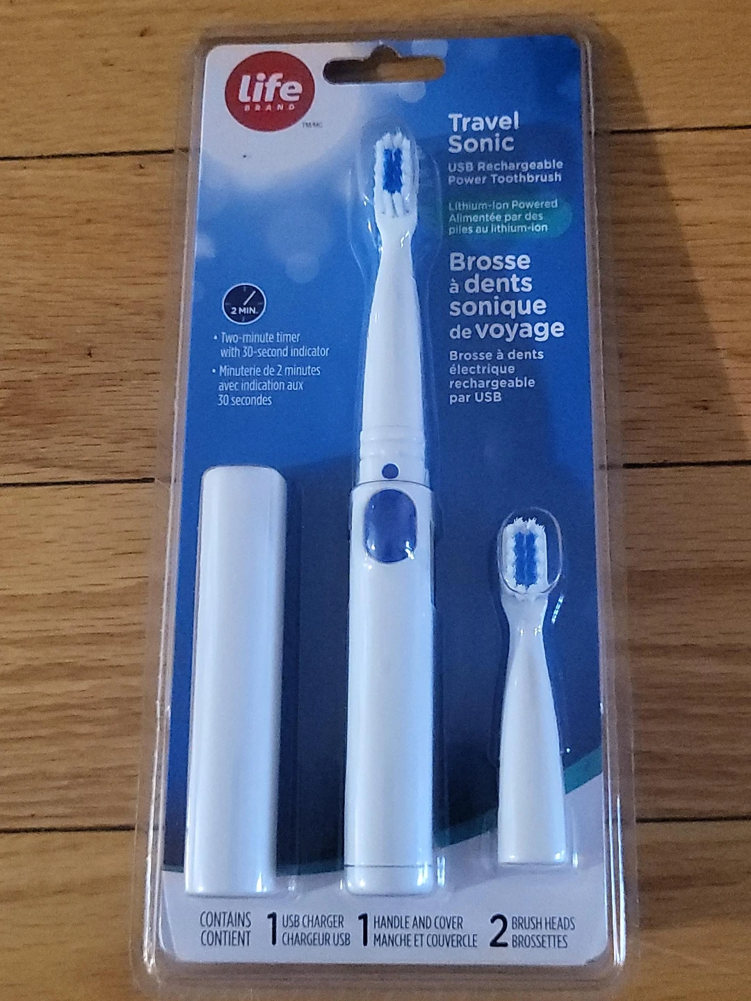 Life Brand Travel Sonic USB Rechargeable Toothbrush